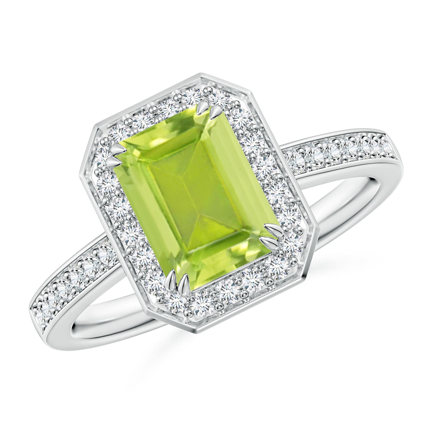 AA - Peridot / 1.89 CT / 14 KT White Gold