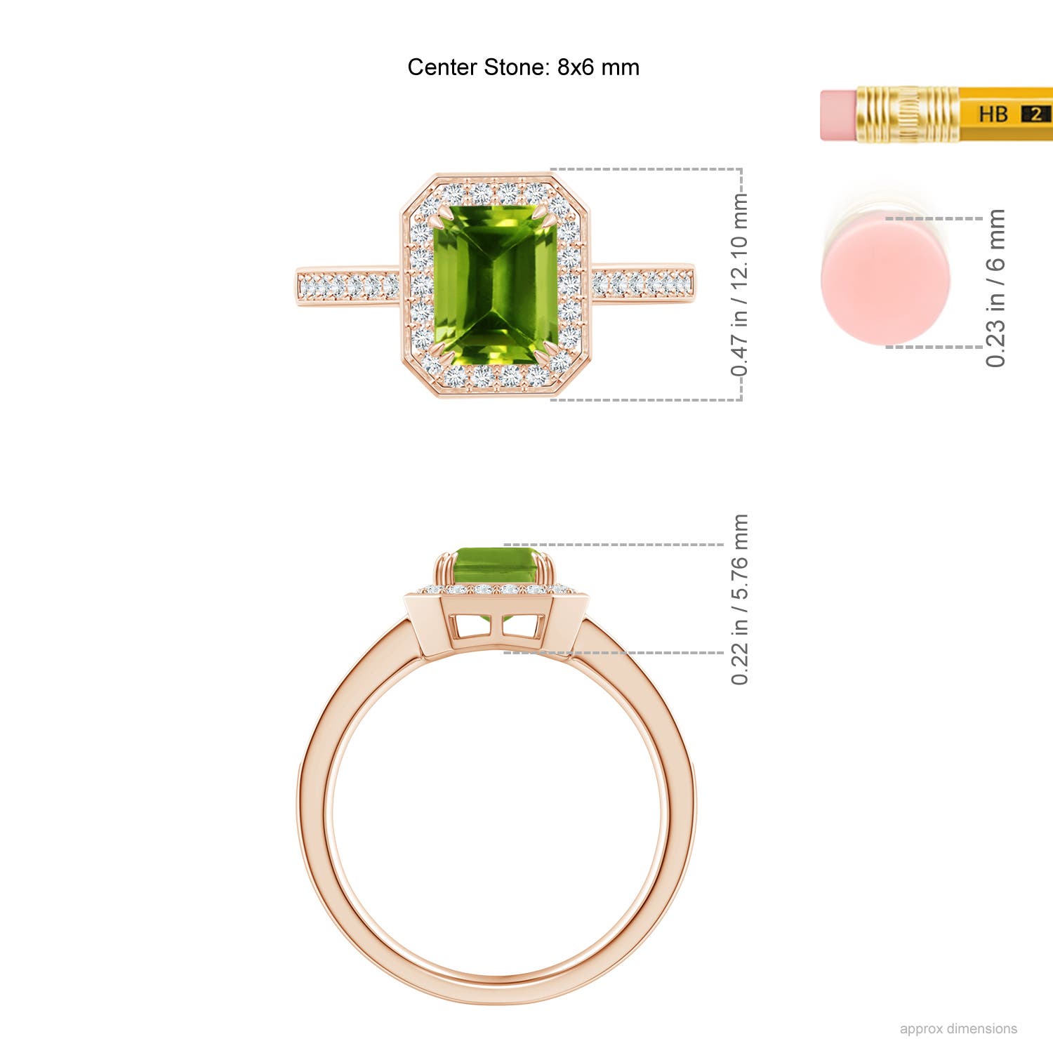 AAAA - Peridot / 1.89 CT / 14 KT Rose Gold