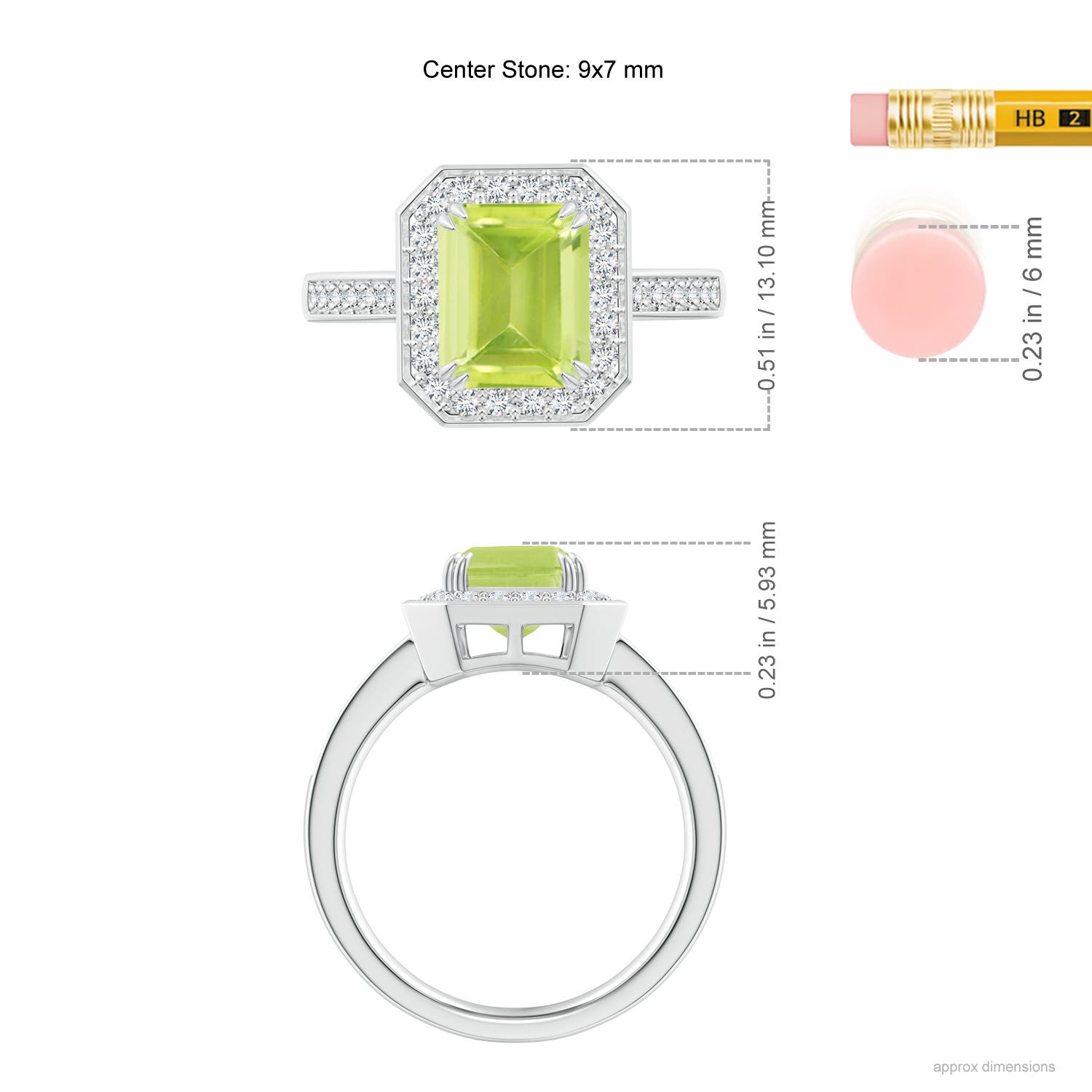 A - Peridot / 2.72 CT / 14 KT White Gold