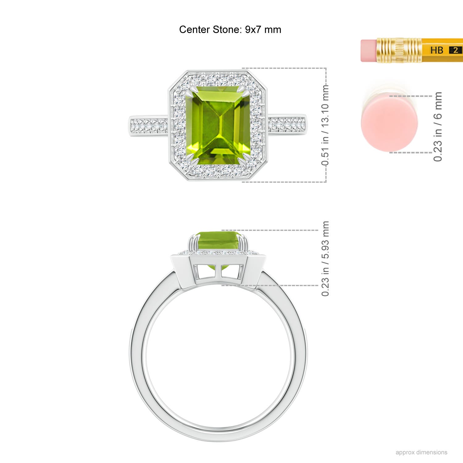 AAA - Peridot / 2.72 CT / 14 KT White Gold