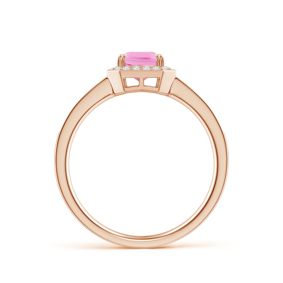 7x5mm A Emerald-Cut Pink Sapphire Engagement Ring with Diamond Halo in 9K Rose Gold side 199