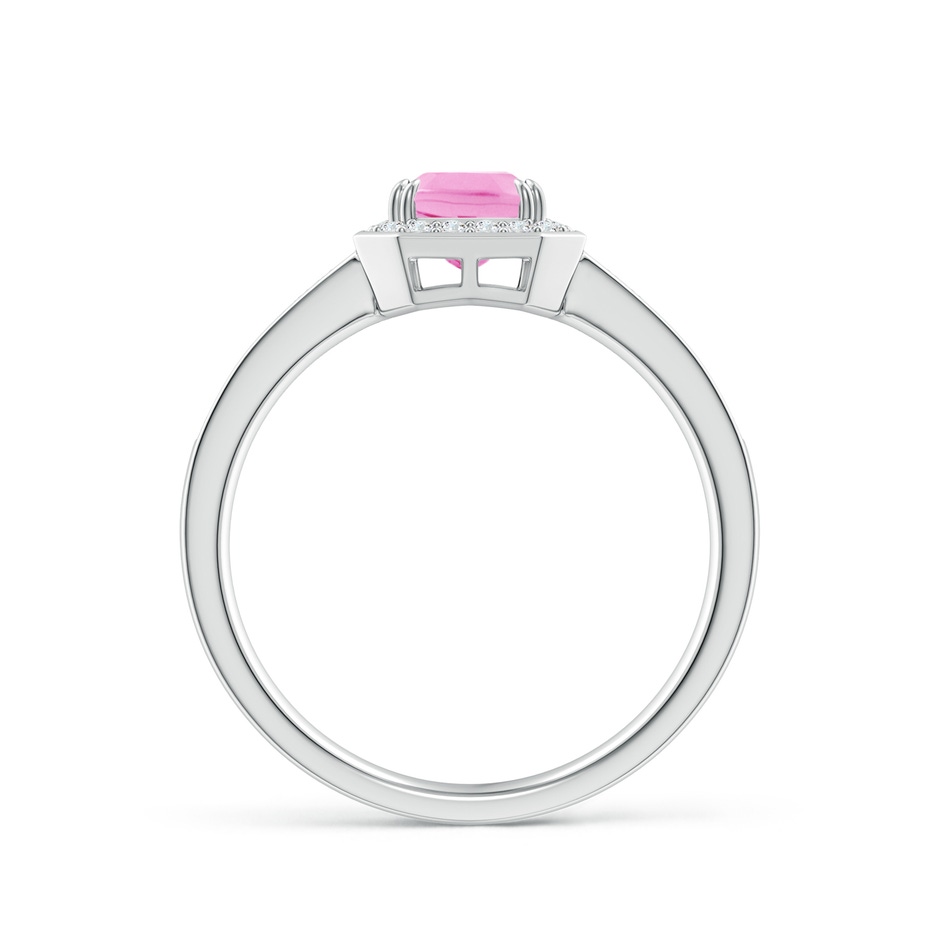 7x5mm A Emerald-Cut Pink Sapphire Engagement Ring with Diamond Halo in White Gold side 199