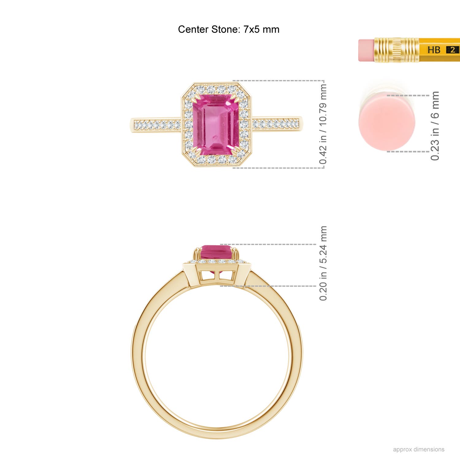 AAAA - Pink Sapphire / 1.34 CT / 14 KT Yellow Gold