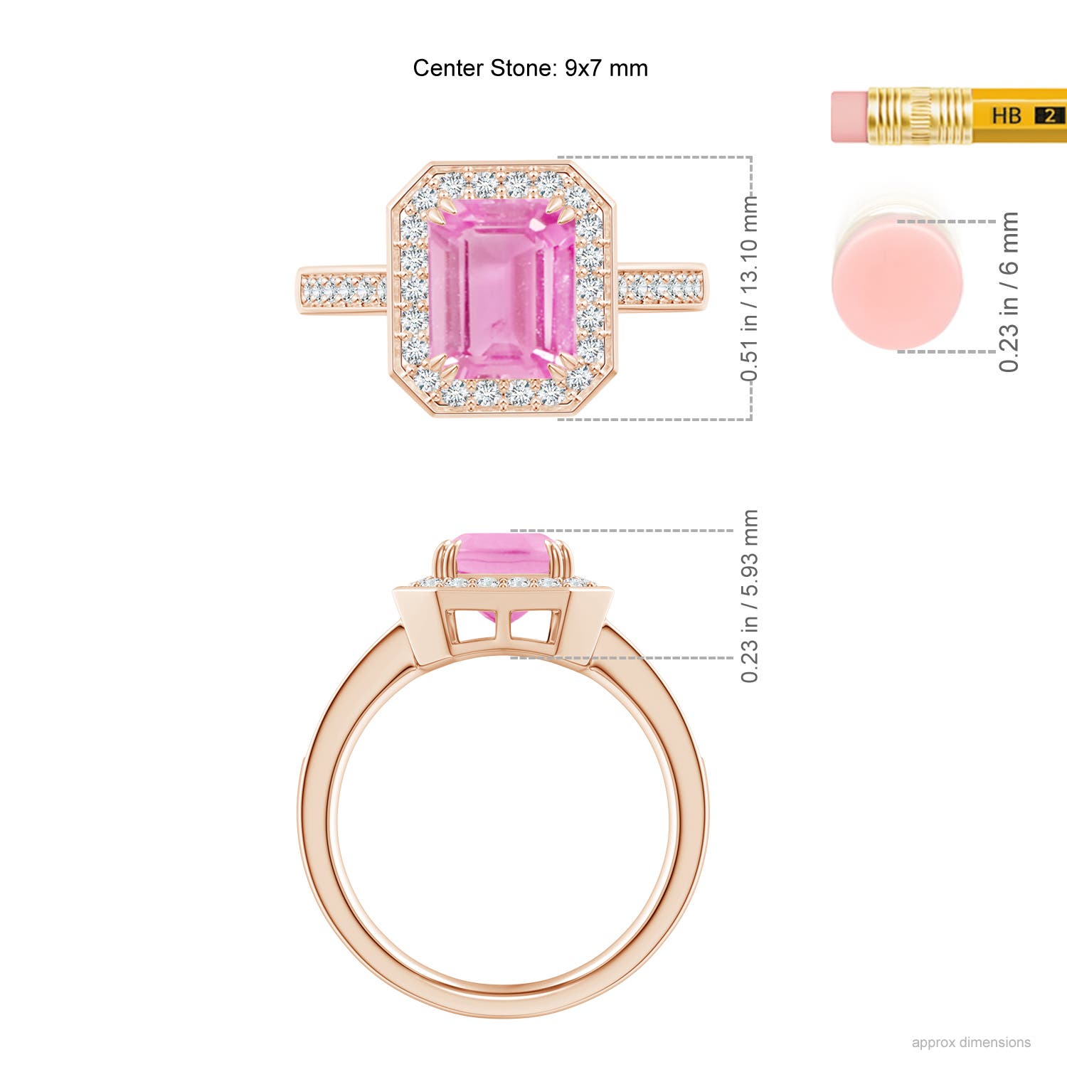 A - Pink Sapphire / 2.37 CT / 14 KT Rose Gold