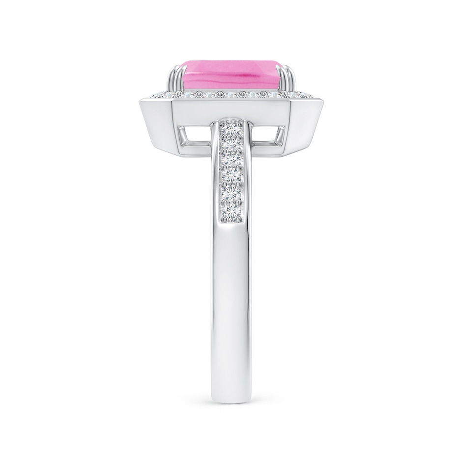 9x7mm AA Emerald-Cut Pink Sapphire Engagement Ring with Diamond Halo in P950 Platinum side 299