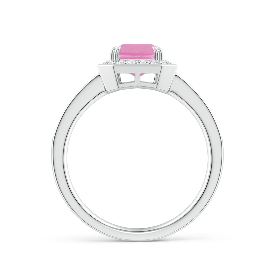 8x6mm A Emerald-Cut Pink Tourmaline Engagement Ring with Diamond Halo in White Gold side 199