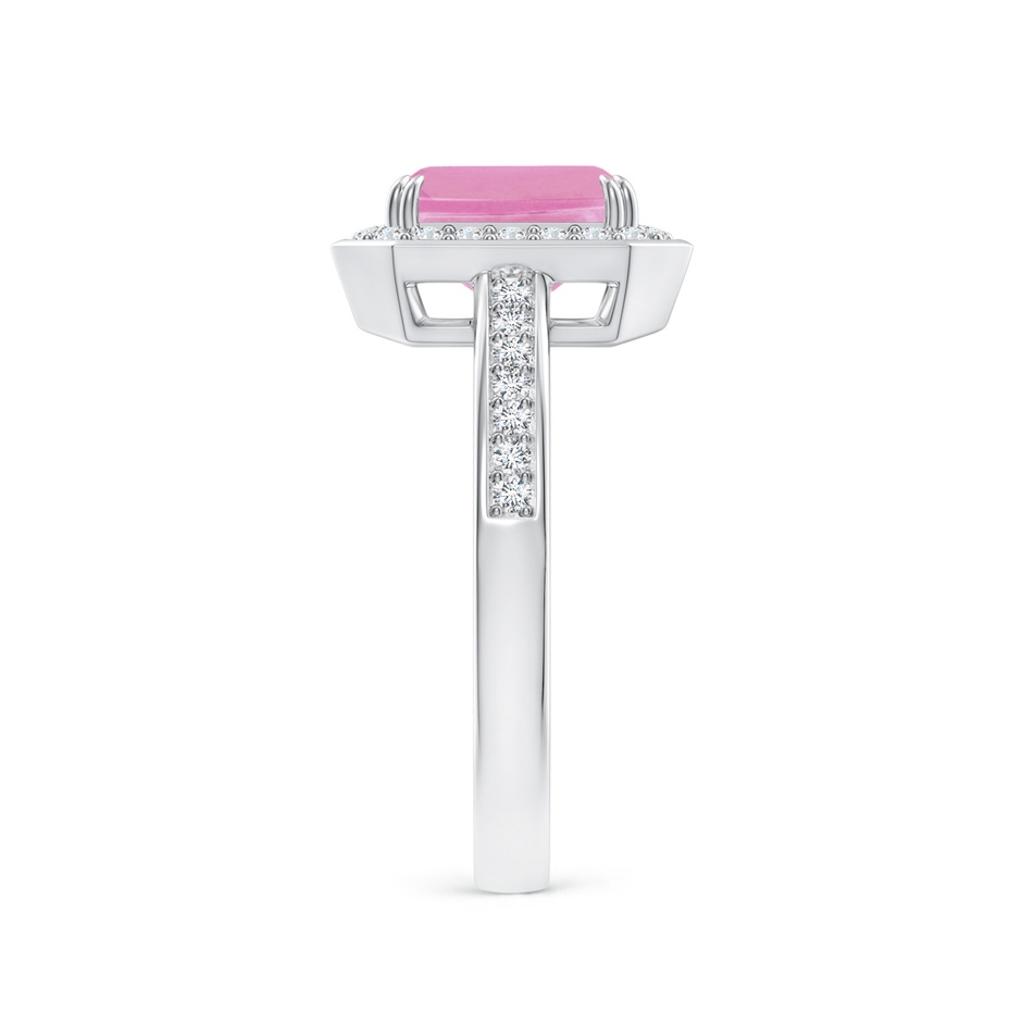 8x6mm A Emerald-Cut Pink Tourmaline Engagement Ring with Diamond Halo in White Gold side 299