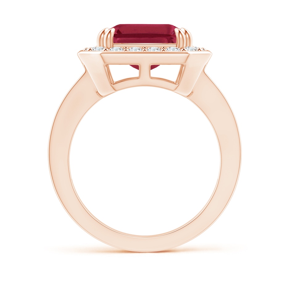 12x10mm A Emerald-Cut Ruby Engagement Ring with Diamond Halo in Rose Gold side 199