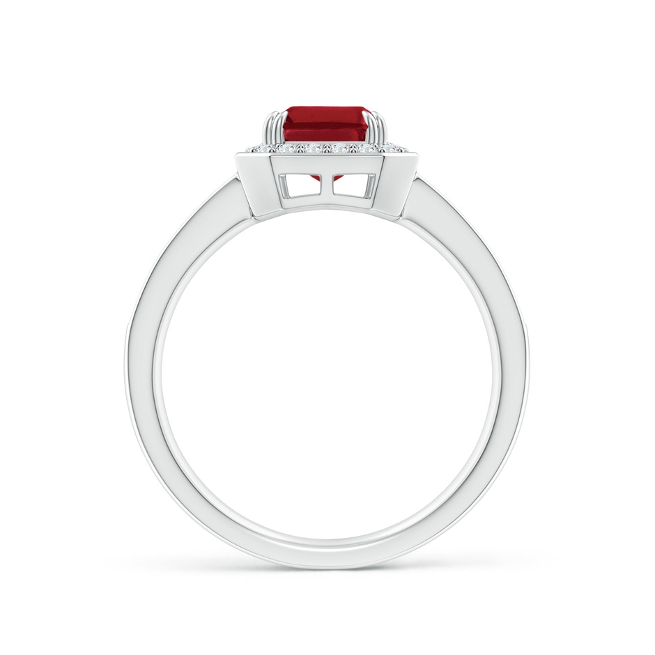 8x6mm AA Emerald-Cut Ruby Engagement Ring with Diamond Halo in White Gold side 199