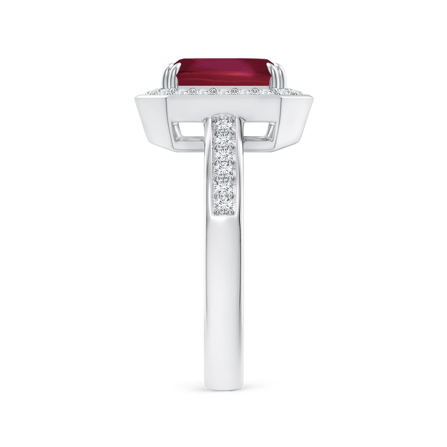 A - Ruby / 3.37 CT / 14 KT White Gold