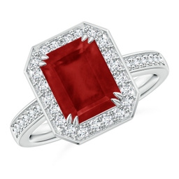 Halo Ruby Halo Rings