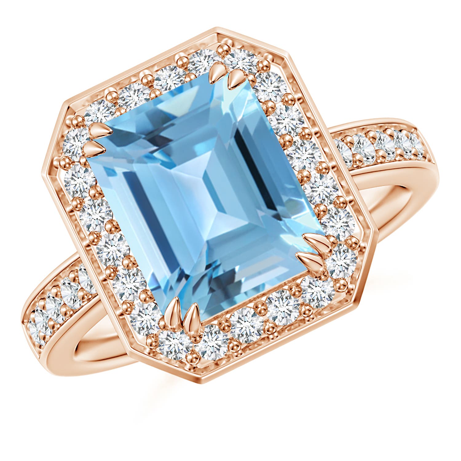 A - Swiss Blue Topaz / 4.45 CT / 14 KT Rose Gold