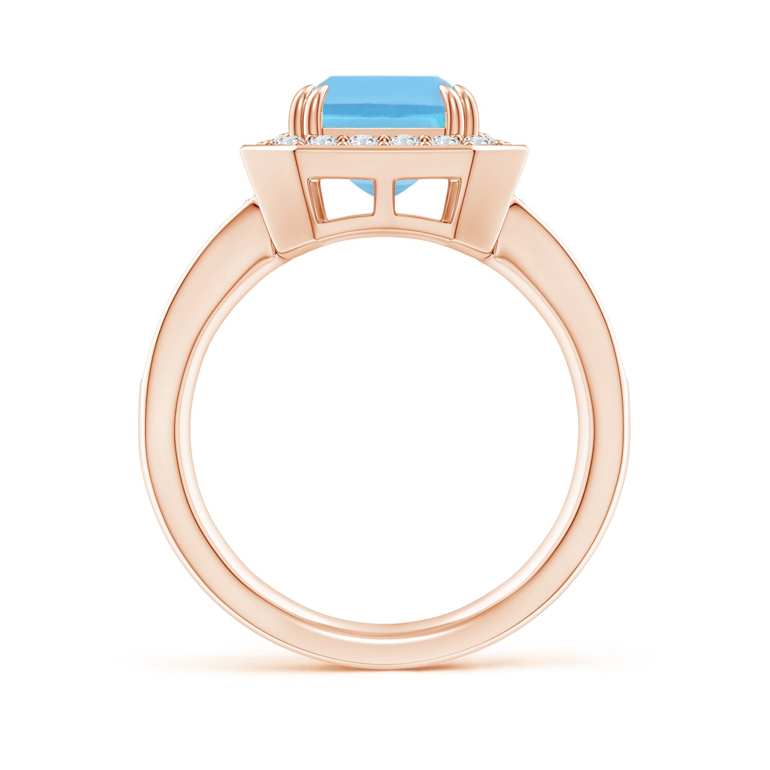 A - Swiss Blue Topaz / 4.45 CT / 14 KT Rose Gold