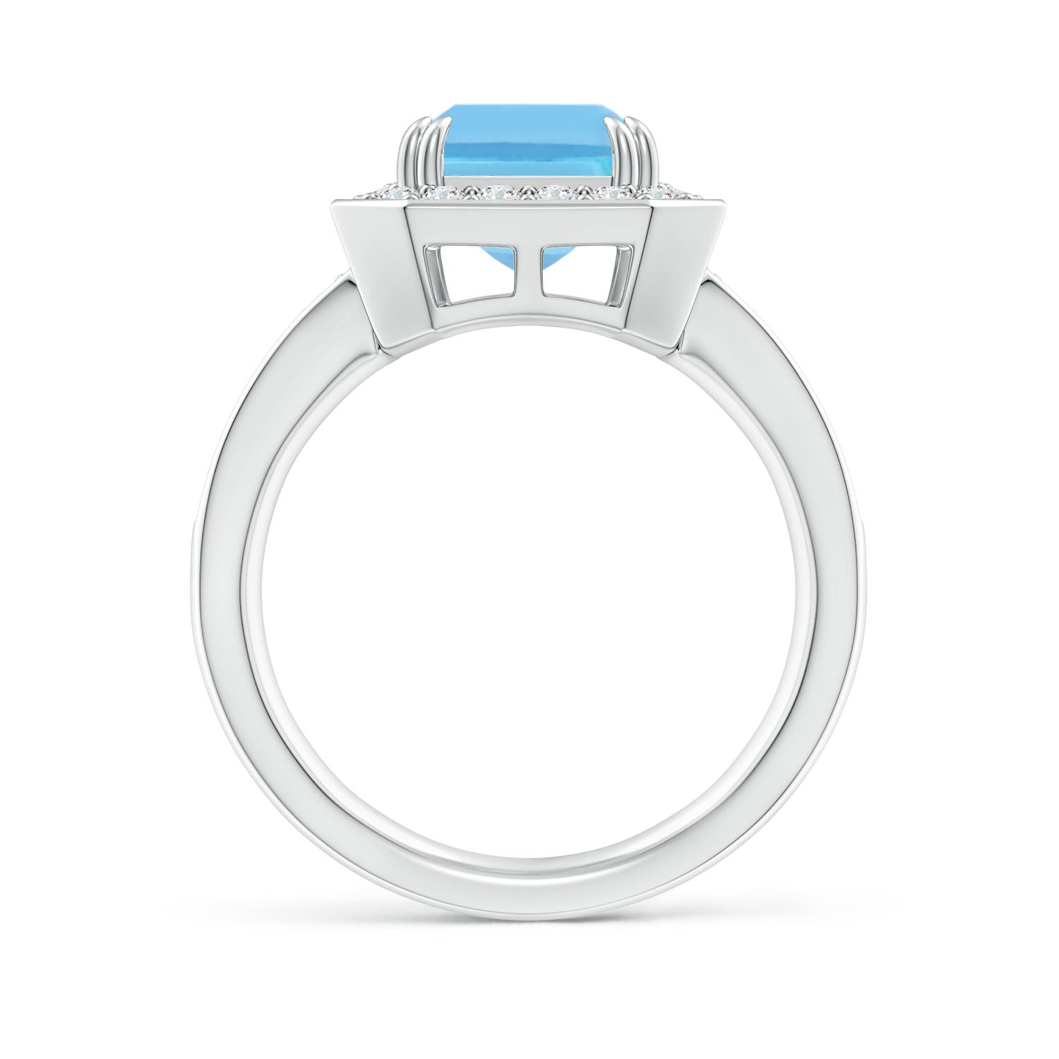 A - Swiss Blue Topaz / 4.45 CT / 14 KT White Gold