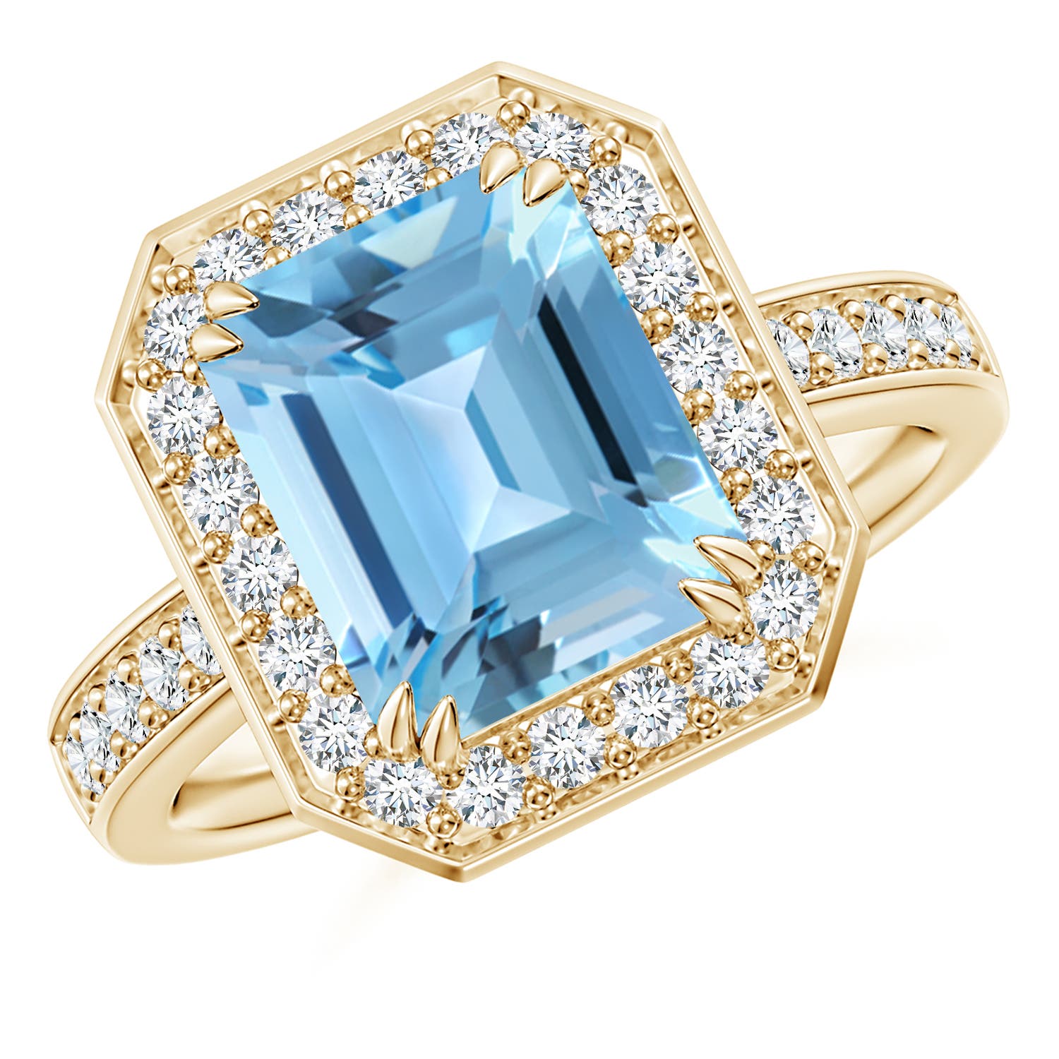 A - Swiss Blue Topaz / 4.45 CT / 14 KT Yellow Gold