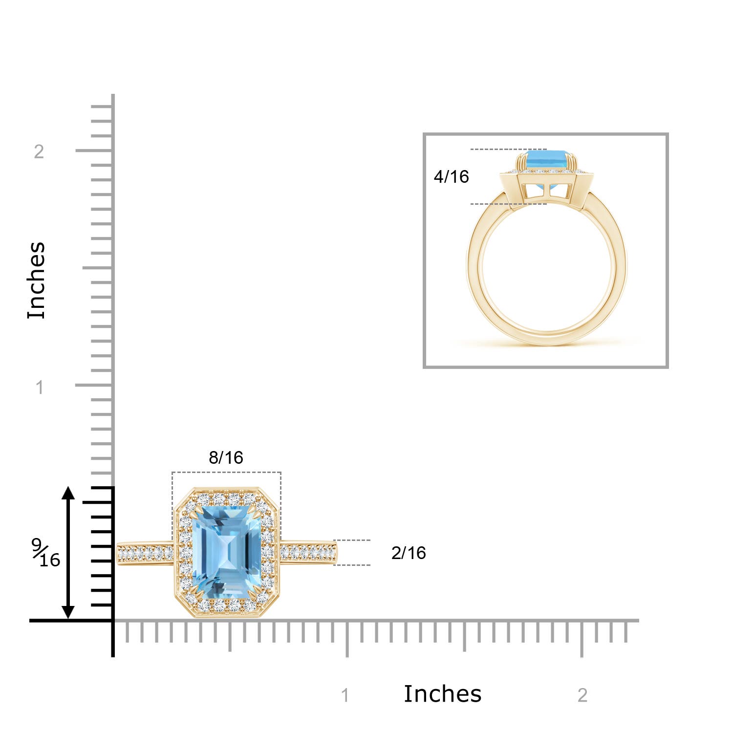 A - Swiss Blue Topaz / 4.45 CT / 14 KT Yellow Gold