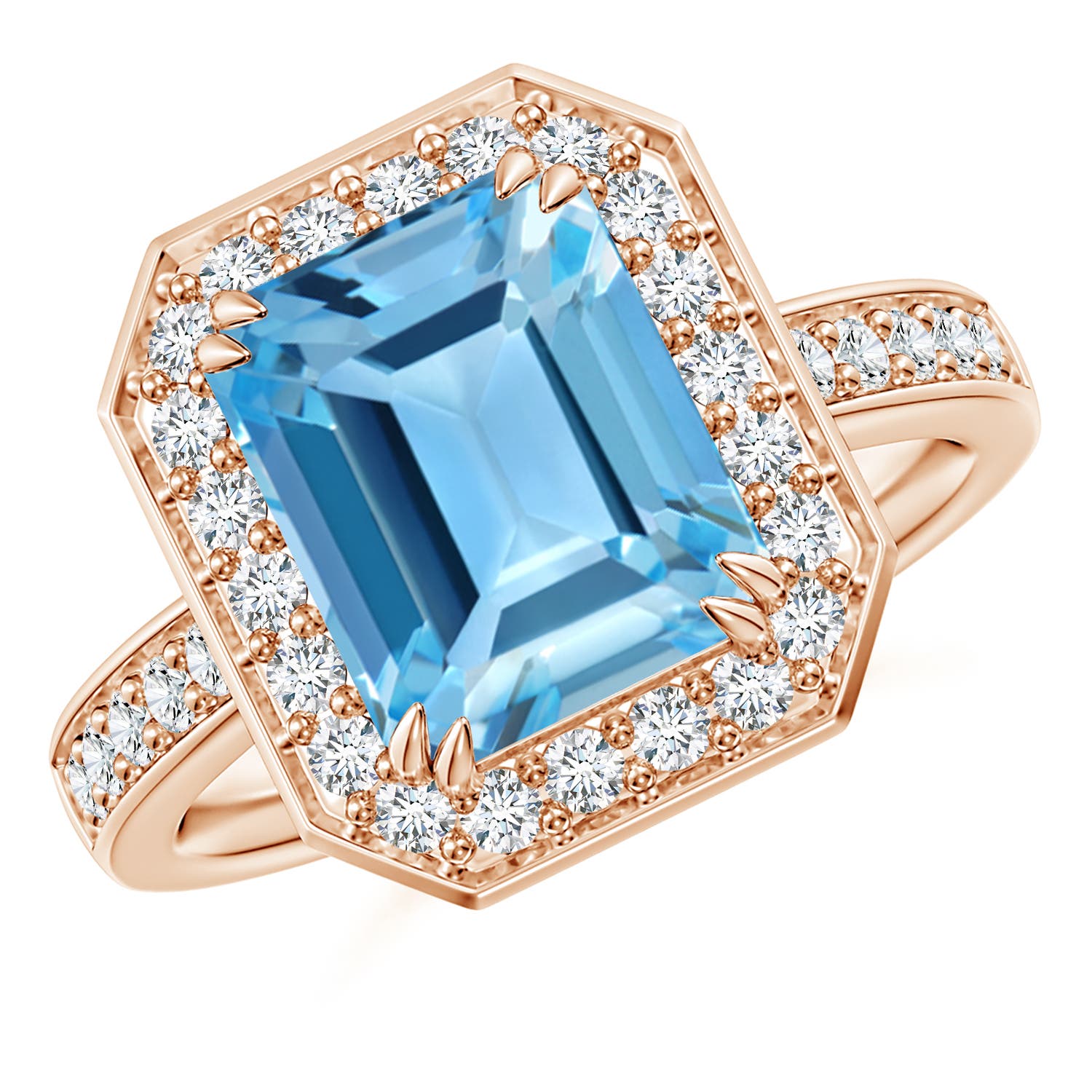 AA - Swiss Blue Topaz / 4.45 CT / 14 KT Rose Gold