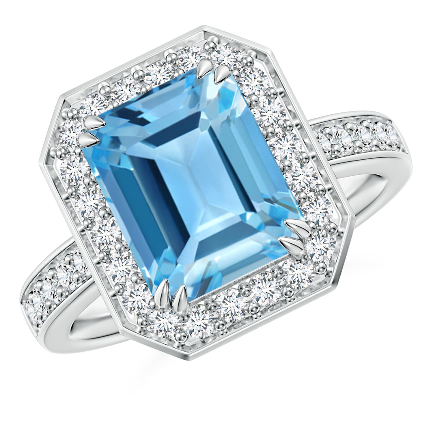 AA - Swiss Blue Topaz / 4.45 CT / 14 KT White Gold