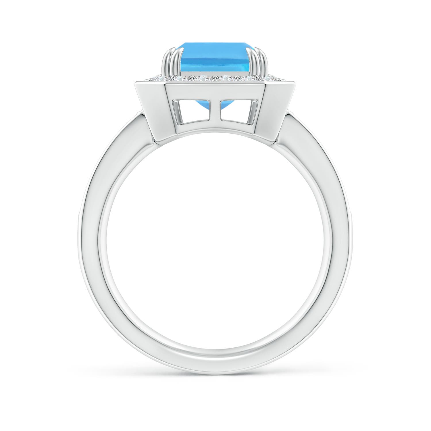 AA - Swiss Blue Topaz / 4.45 CT / 14 KT White Gold