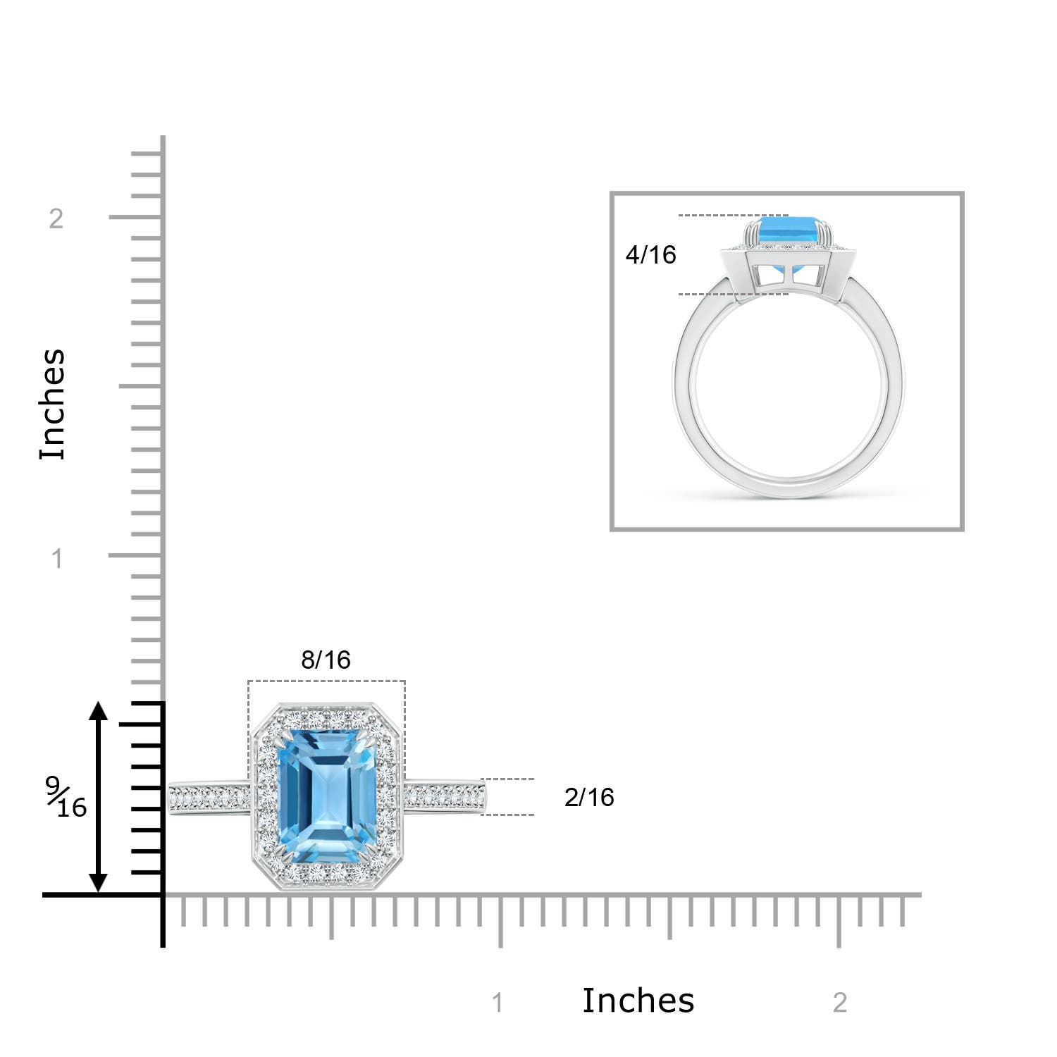 AA - Swiss Blue Topaz / 4.45 CT / 14 KT White Gold