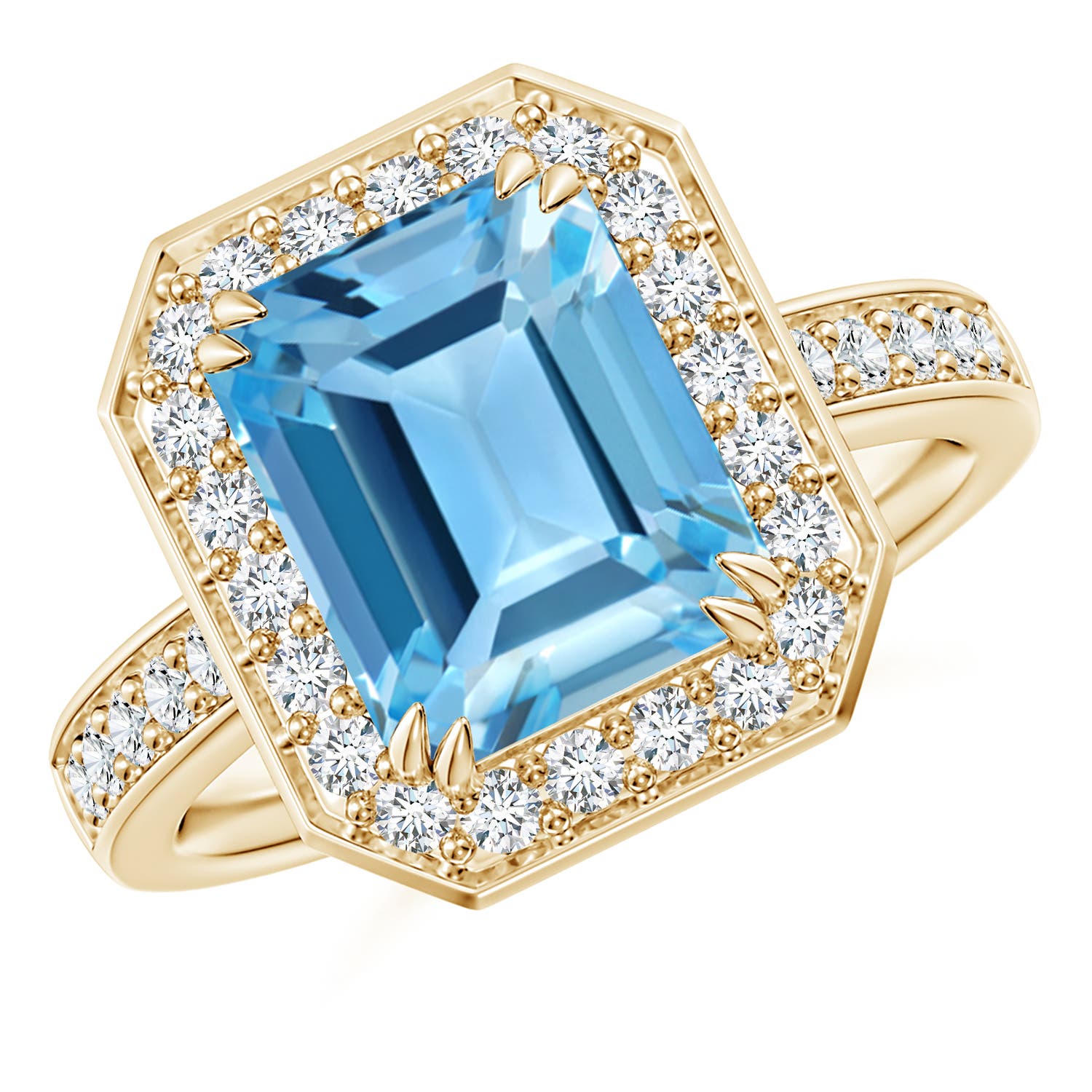 AA - Swiss Blue Topaz / 4.45 CT / 14 KT Yellow Gold