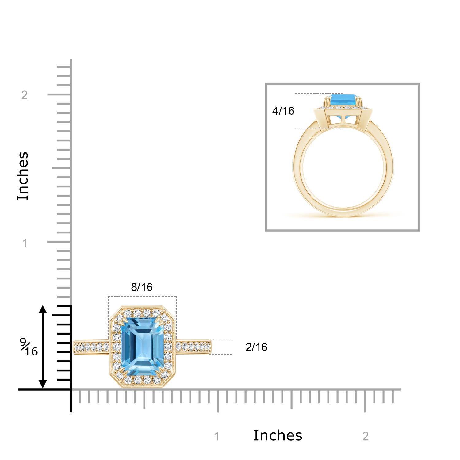 AA - Swiss Blue Topaz / 4.45 CT / 14 KT Yellow Gold