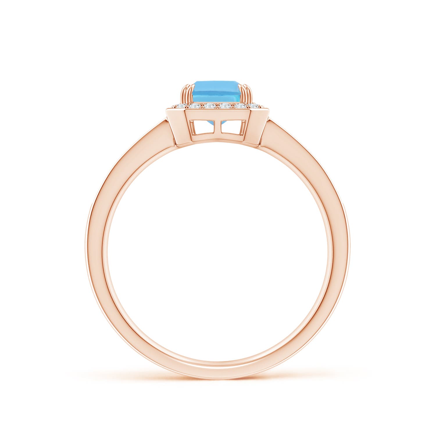 A - Swiss Blue Topaz / 1.39 CT / 14 KT Rose Gold