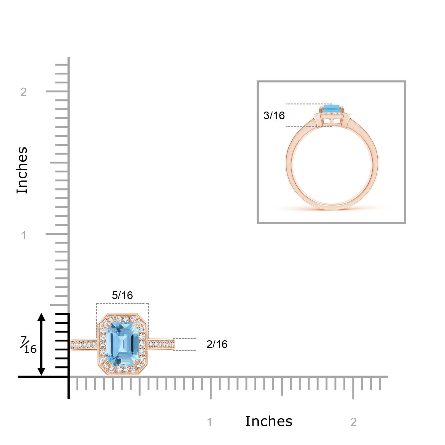 A - Swiss Blue Topaz / 1.39 CT / 14 KT Rose Gold