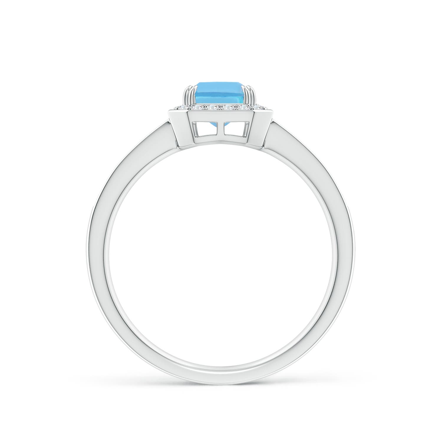 A - Swiss Blue Topaz / 1.39 CT / 14 KT White Gold