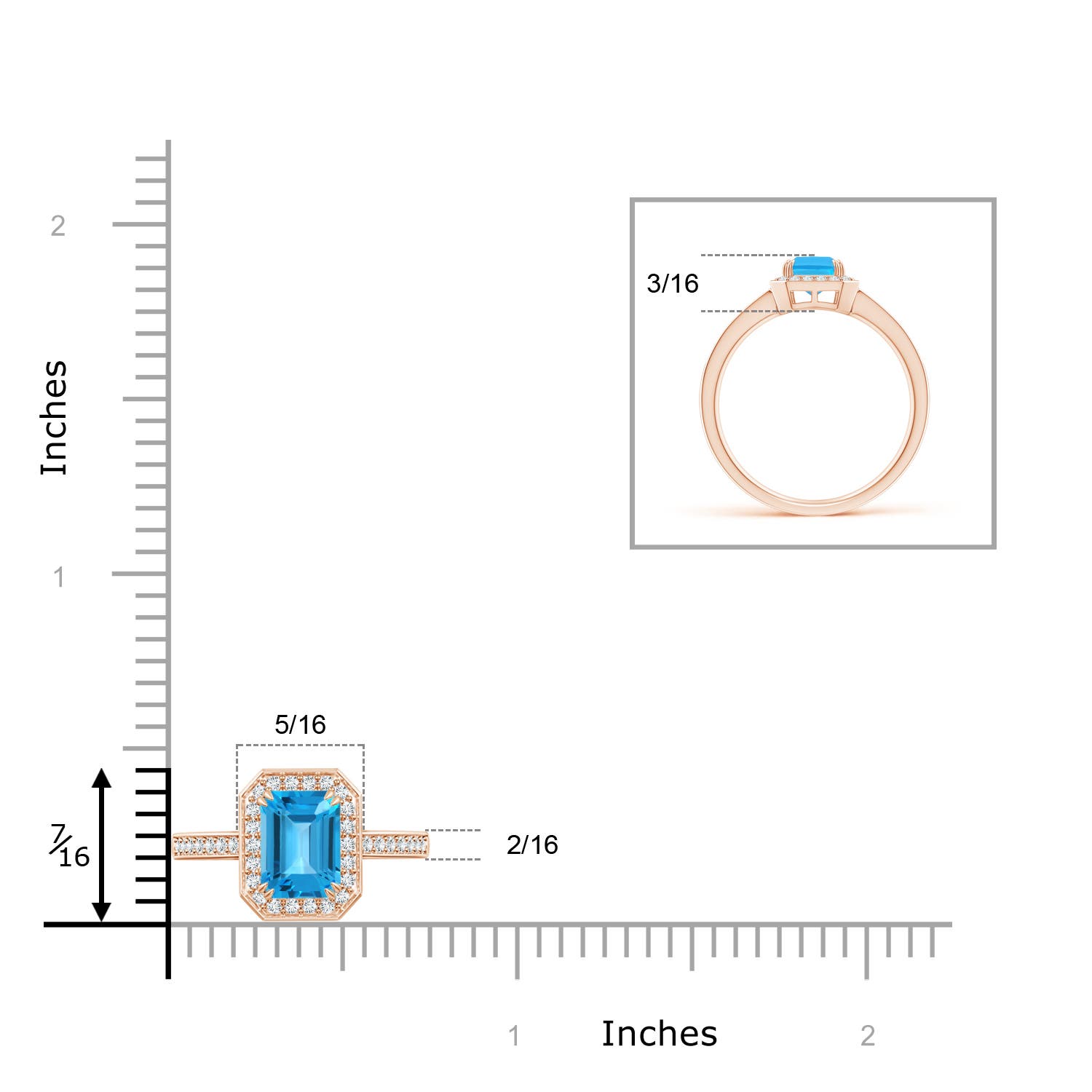 AAA - Swiss Blue Topaz / 1.39 CT / 14 KT Rose Gold