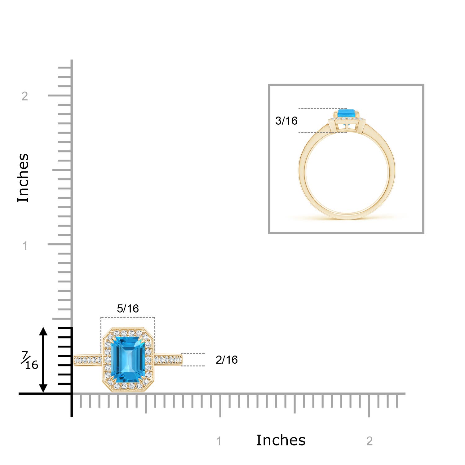 AAA - Swiss Blue Topaz / 1.39 CT / 14 KT Yellow Gold