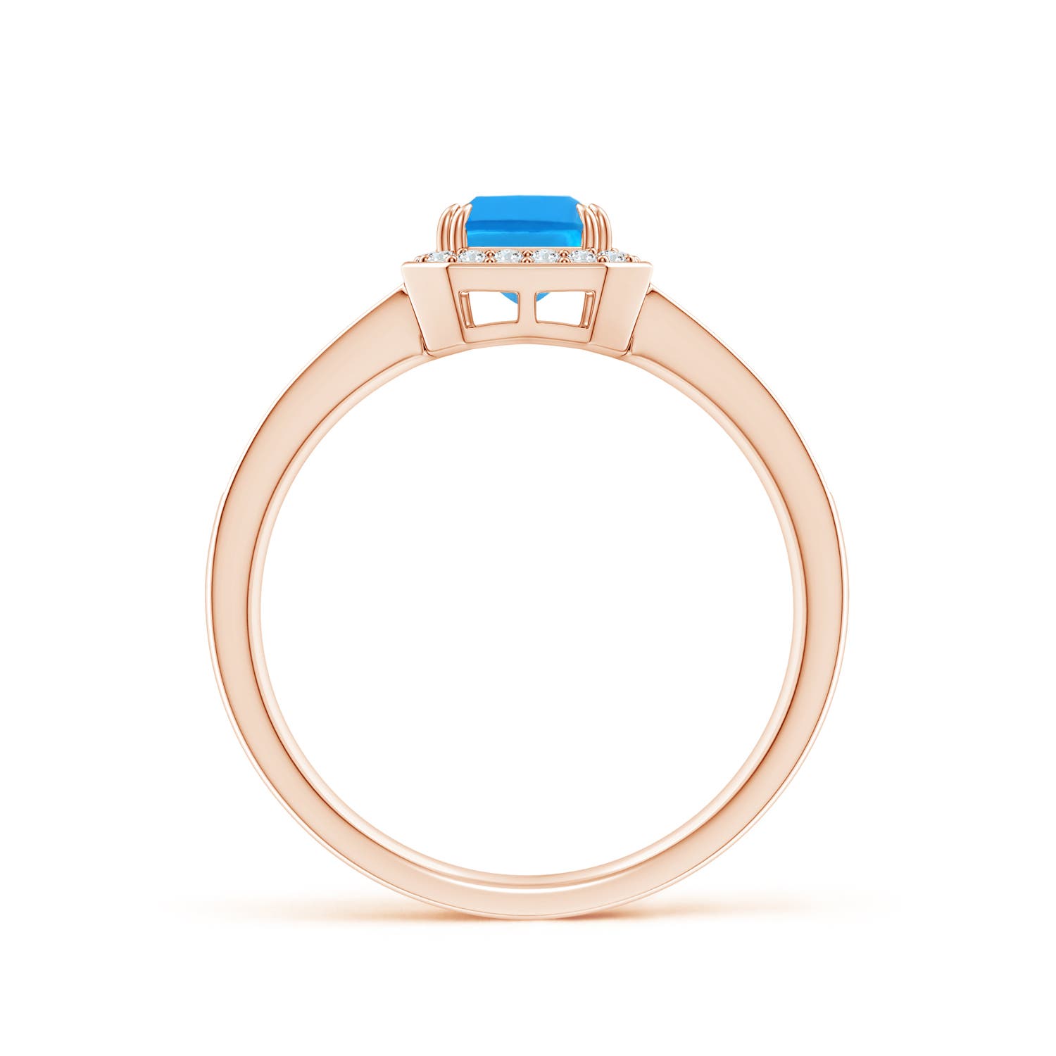 AAAA - Swiss Blue Topaz / 1.39 CT / 14 KT Rose Gold