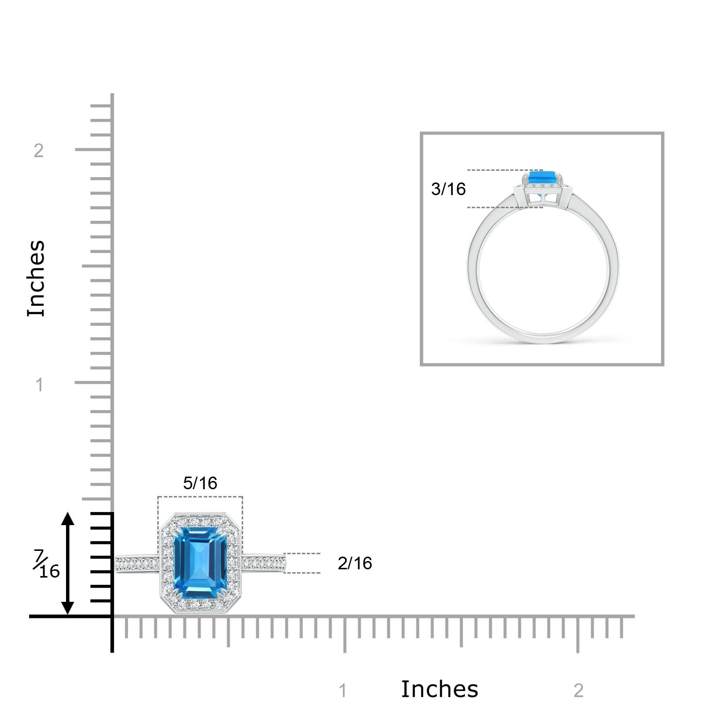 AAAA - Swiss Blue Topaz / 1.39 CT / 14 KT White Gold