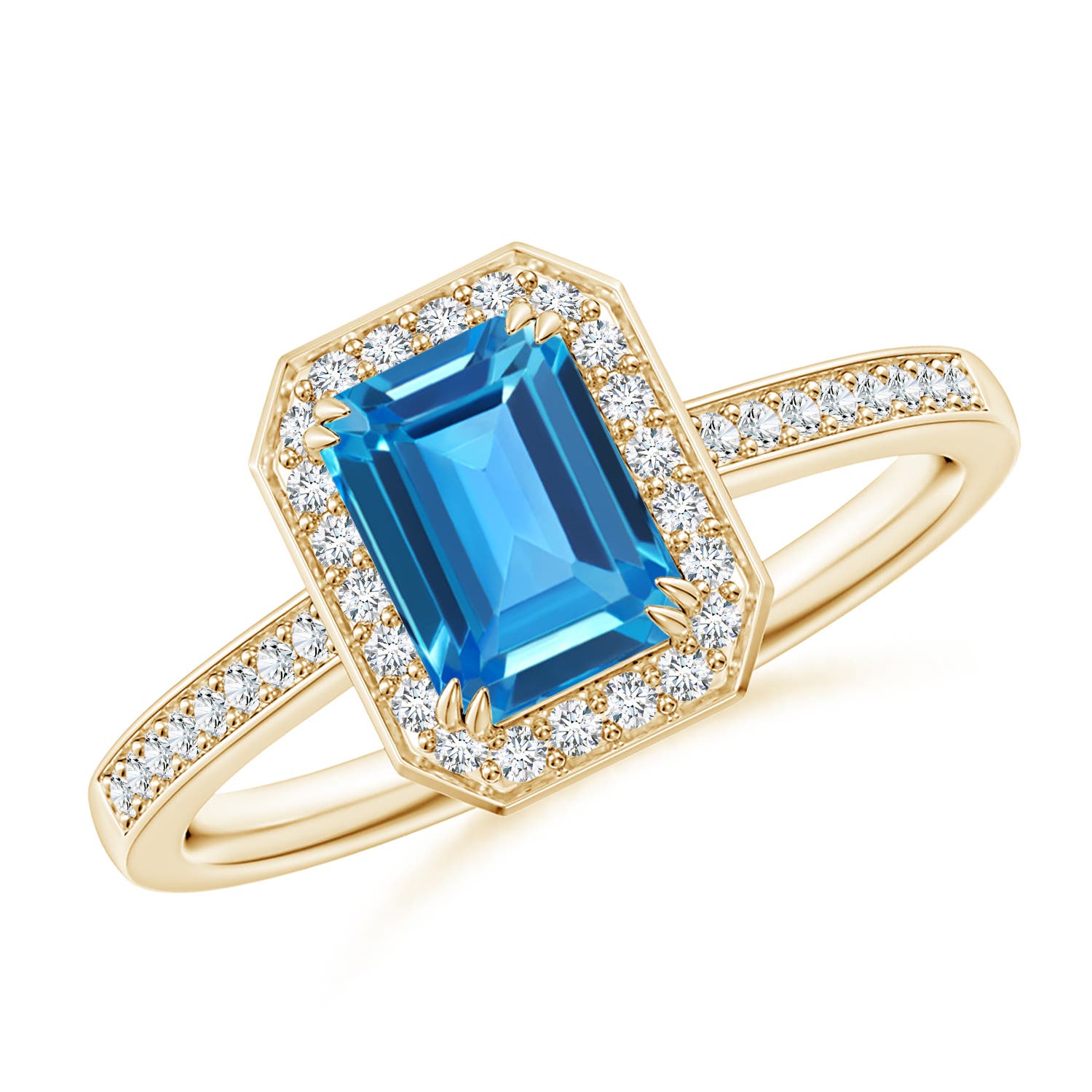 AAAA - Swiss Blue Topaz / 1.39 CT / 14 KT Yellow Gold