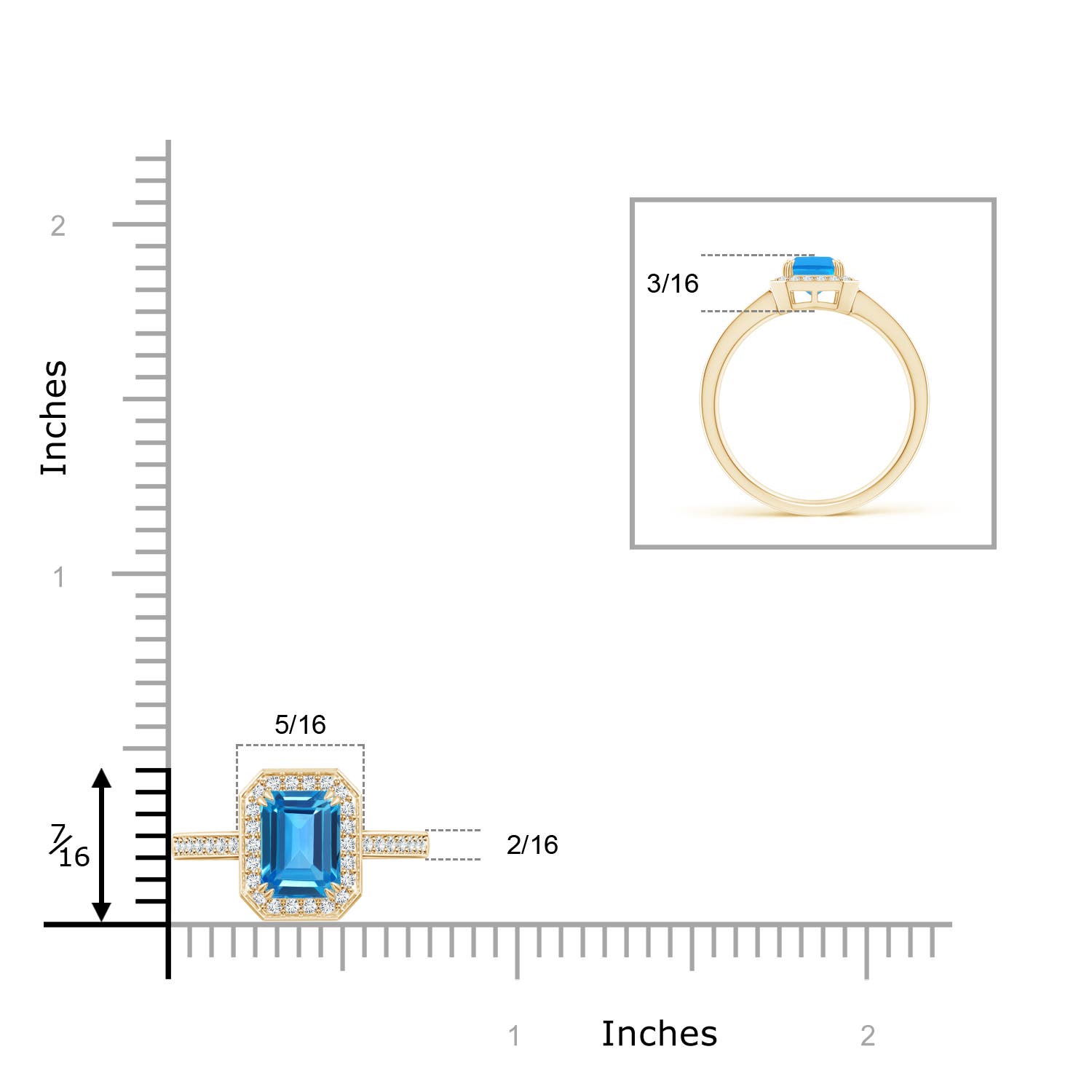 AAAA - Swiss Blue Topaz / 1.39 CT / 14 KT Yellow Gold