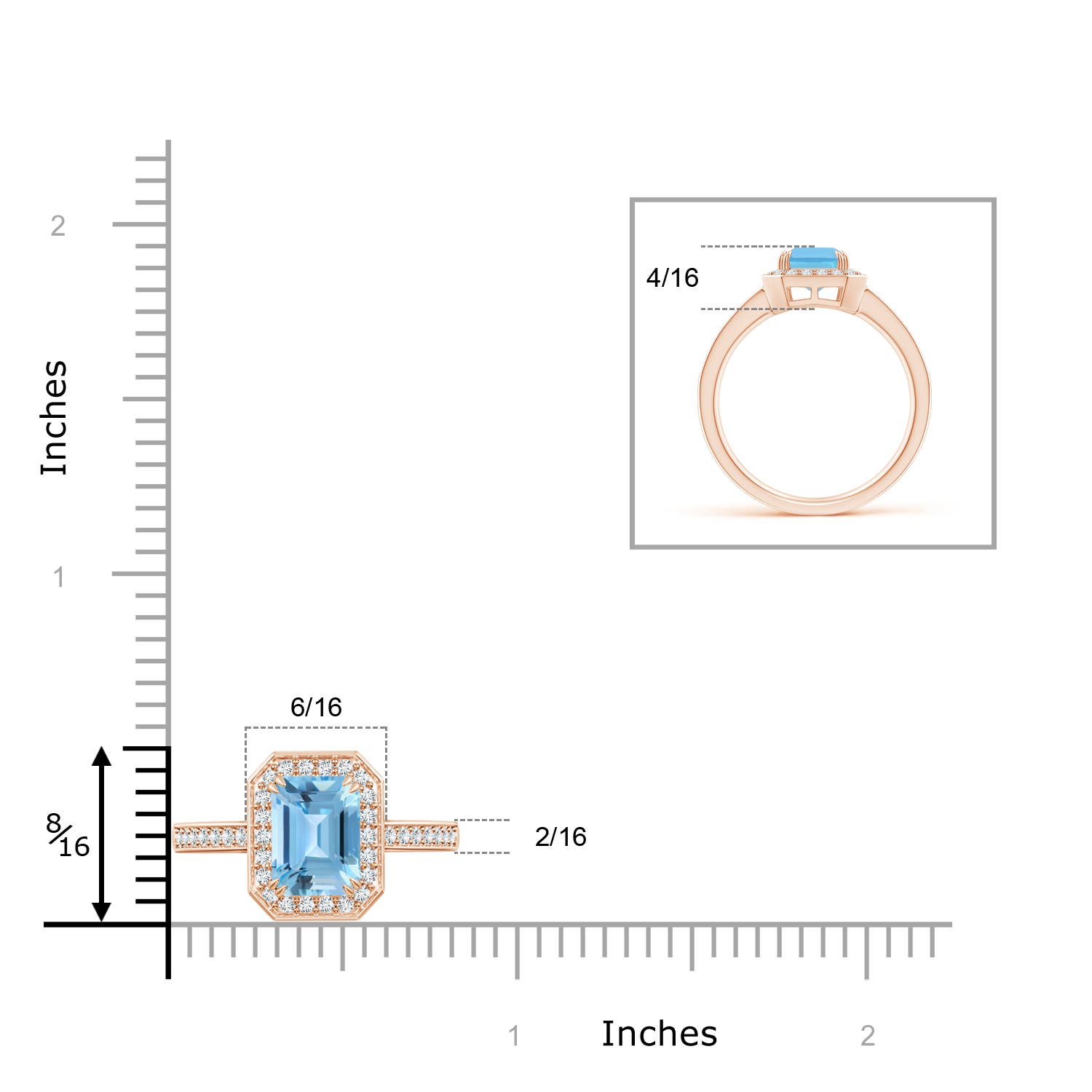 A - Swiss Blue Topaz / 2.24 CT / 14 KT Rose Gold