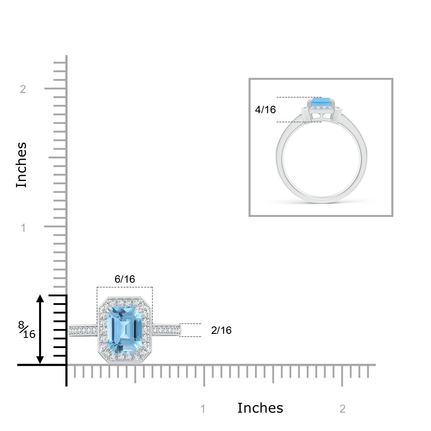 A - Swiss Blue Topaz / 2.24 CT / 14 KT White Gold