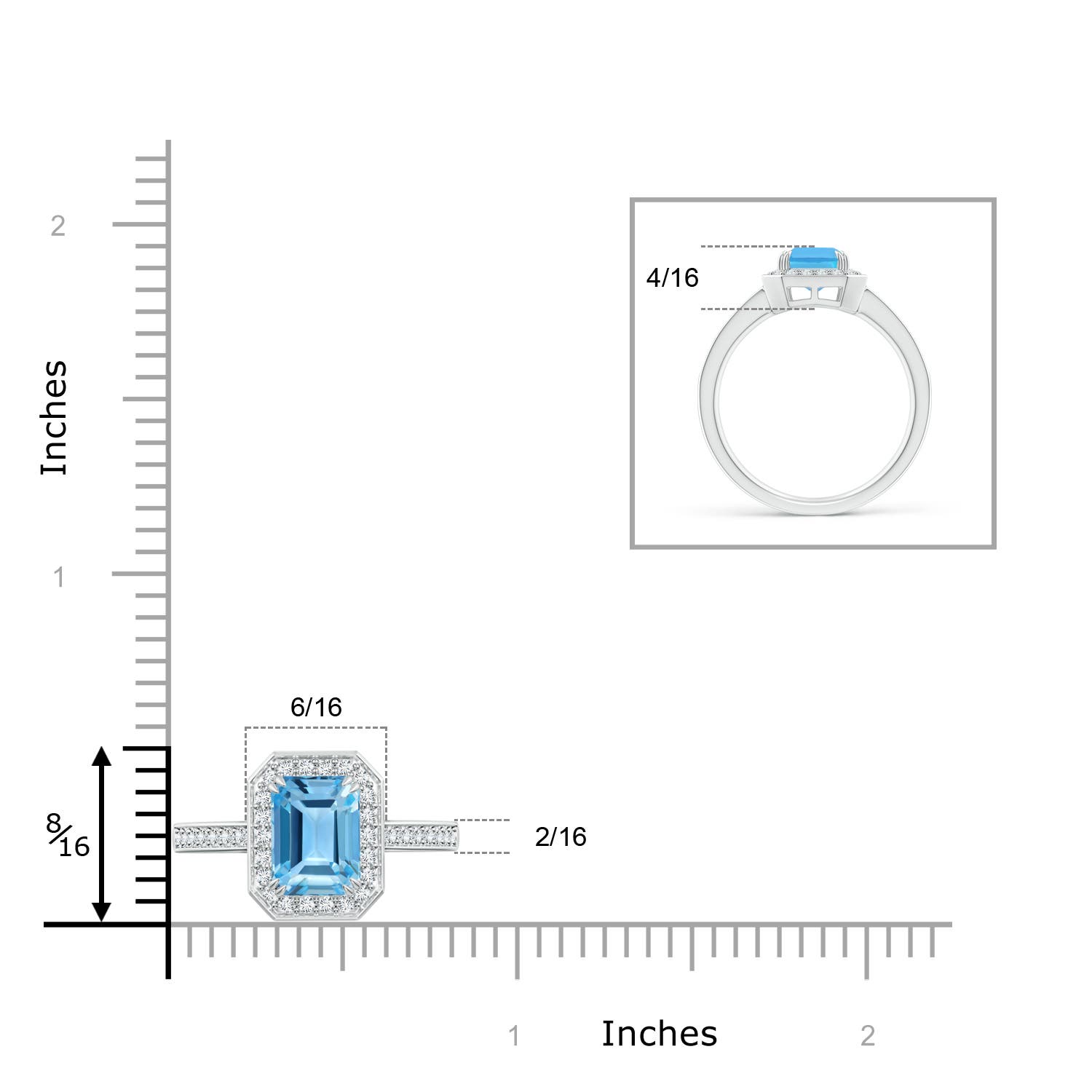 AA - Swiss Blue Topaz / 2.24 CT / 14 KT White Gold