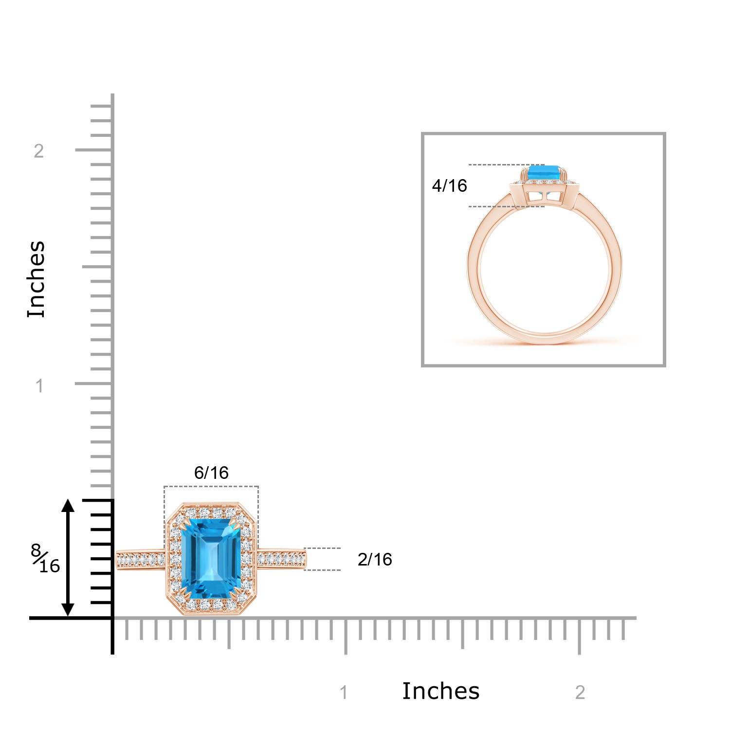 AAA - Swiss Blue Topaz / 2.24 CT / 14 KT Rose Gold