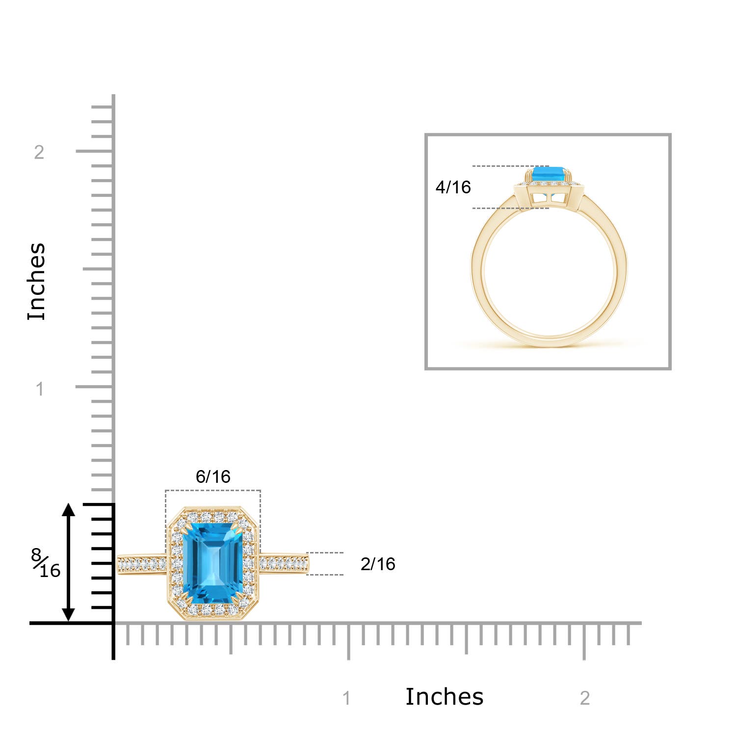 AAA - Swiss Blue Topaz / 2.24 CT / 14 KT Yellow Gold