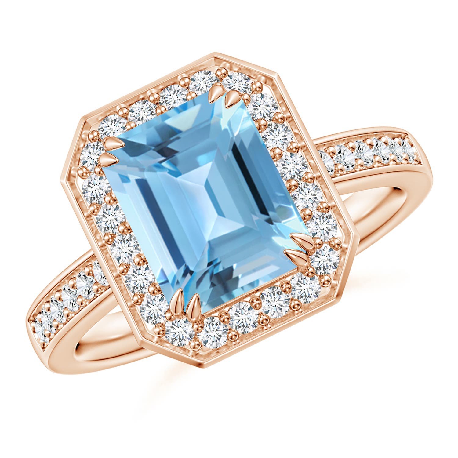 A - Swiss Blue Topaz / 3.12 CT / 14 KT Rose Gold