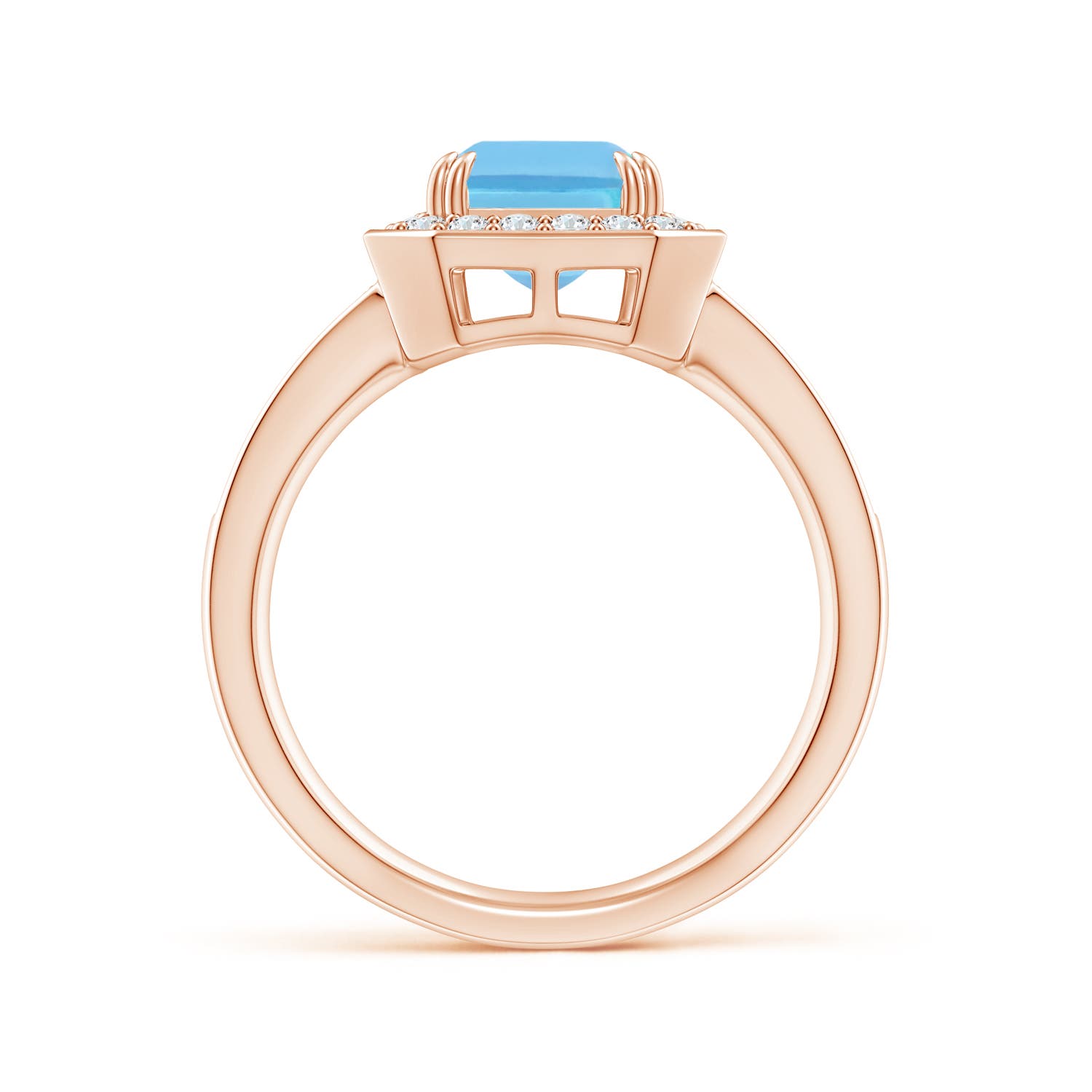 A - Swiss Blue Topaz / 3.12 CT / 14 KT Rose Gold