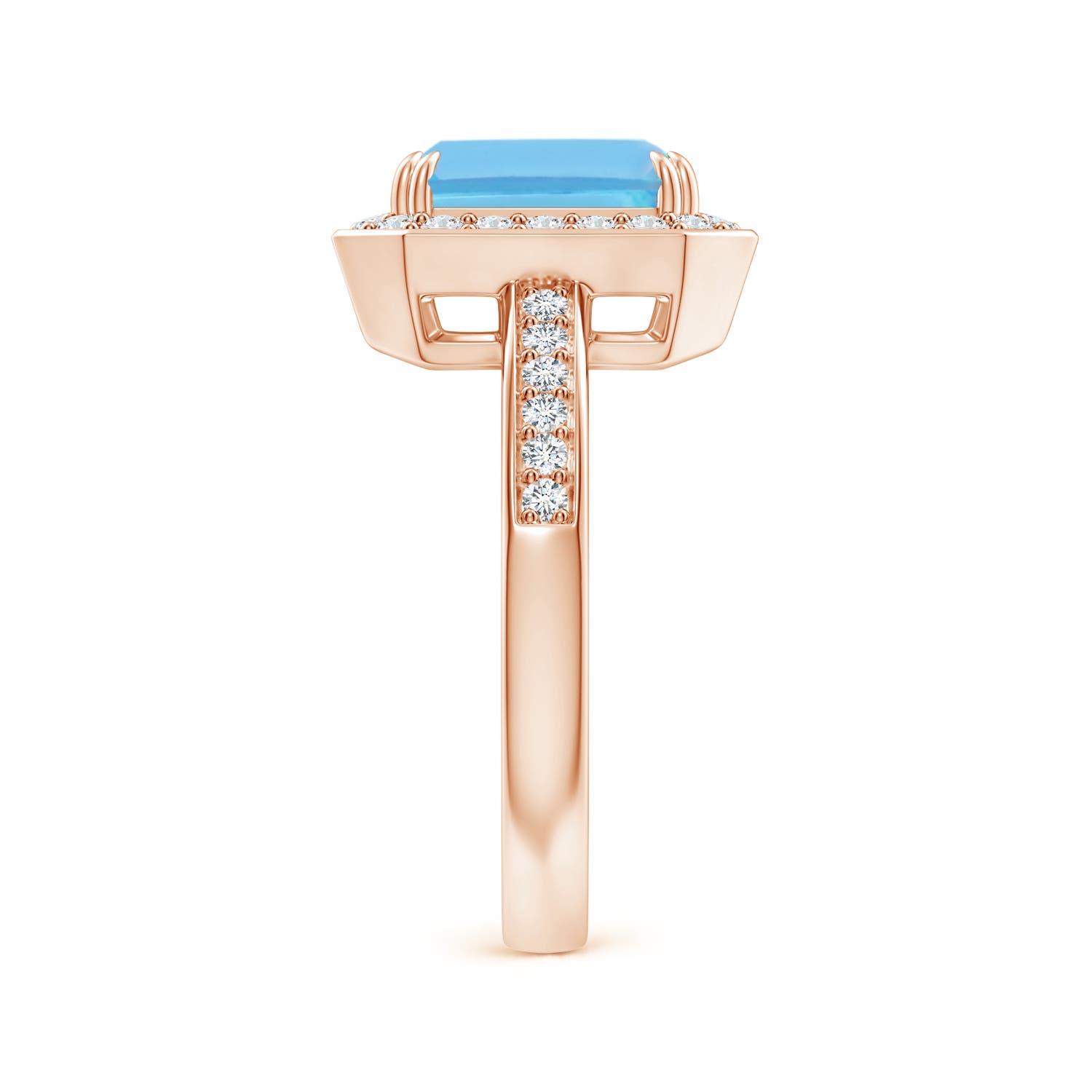 A - Swiss Blue Topaz / 3.12 CT / 14 KT Rose Gold