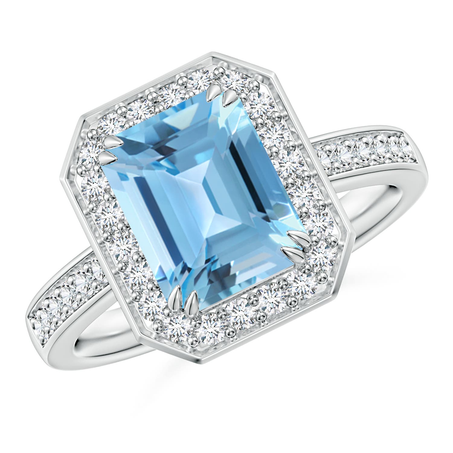 A - Swiss Blue Topaz / 3.12 CT / 14 KT White Gold