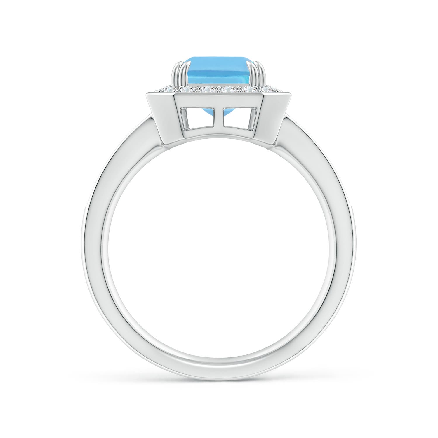 A - Swiss Blue Topaz / 3.12 CT / 14 KT White Gold