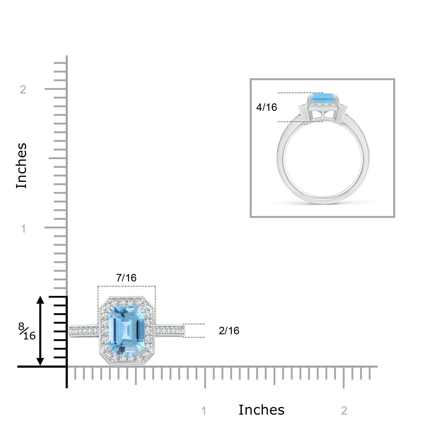 A - Swiss Blue Topaz / 3.12 CT / 14 KT White Gold