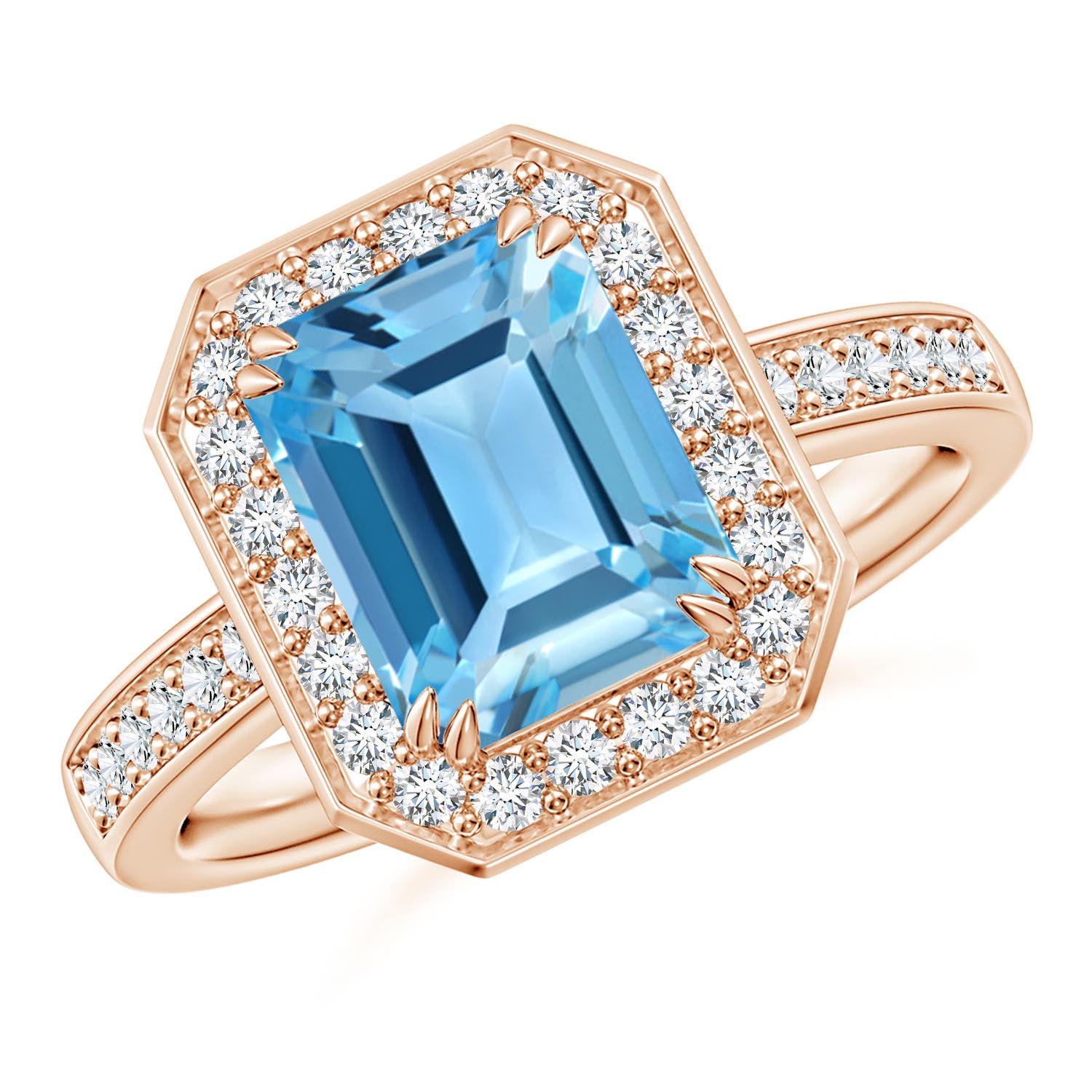 AA - Swiss Blue Topaz / 3.12 CT / 14 KT Rose Gold