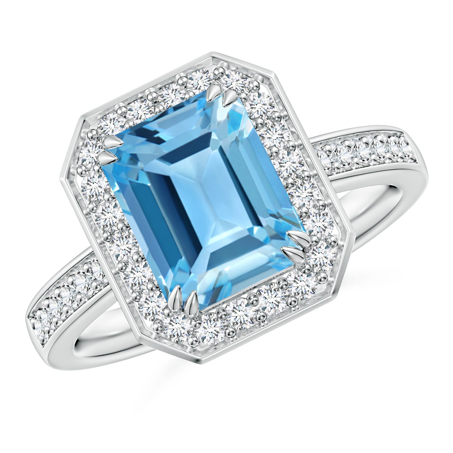 AA - Swiss Blue Topaz / 3.12 CT / 14 KT White Gold