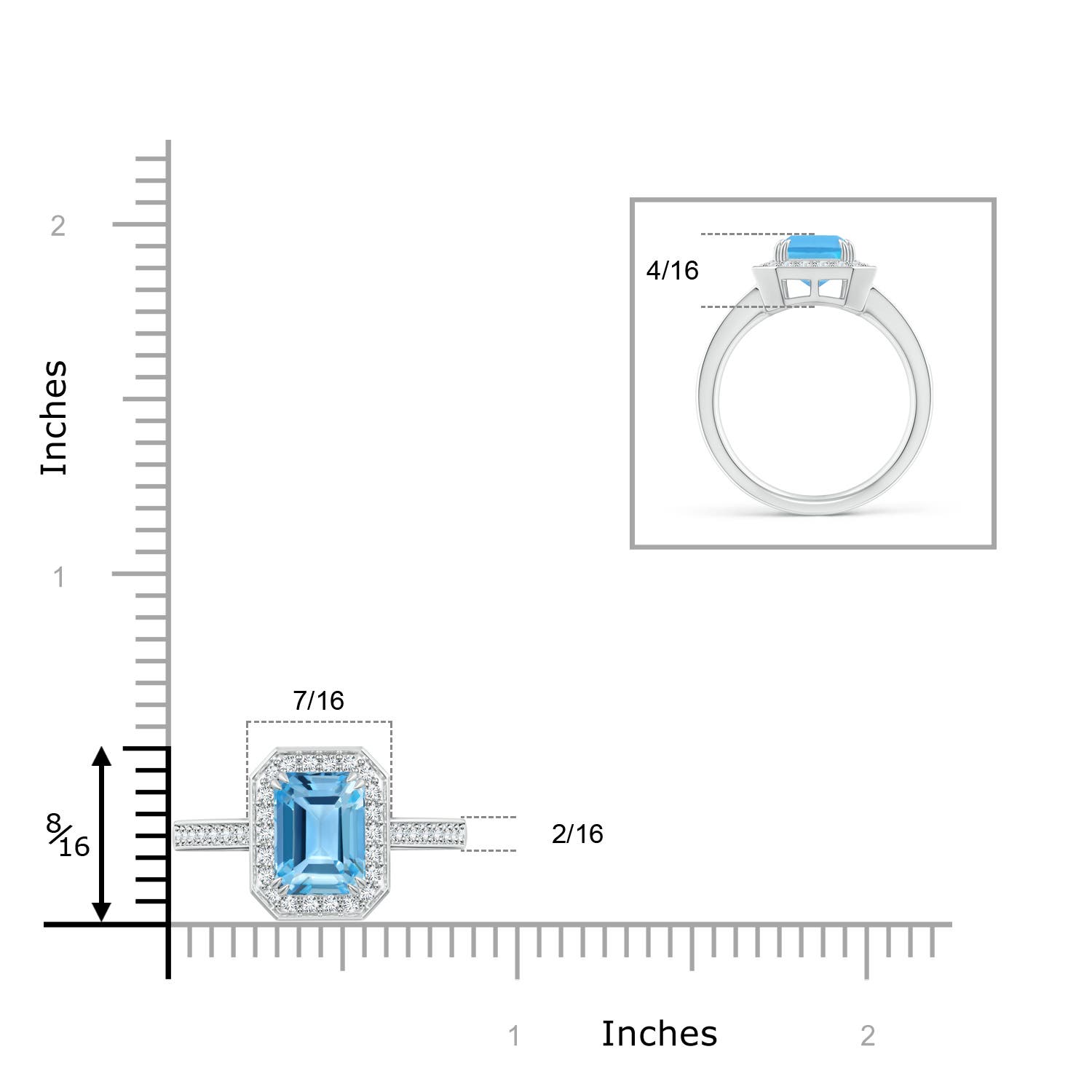 AA - Swiss Blue Topaz / 3.12 CT / 14 KT White Gold