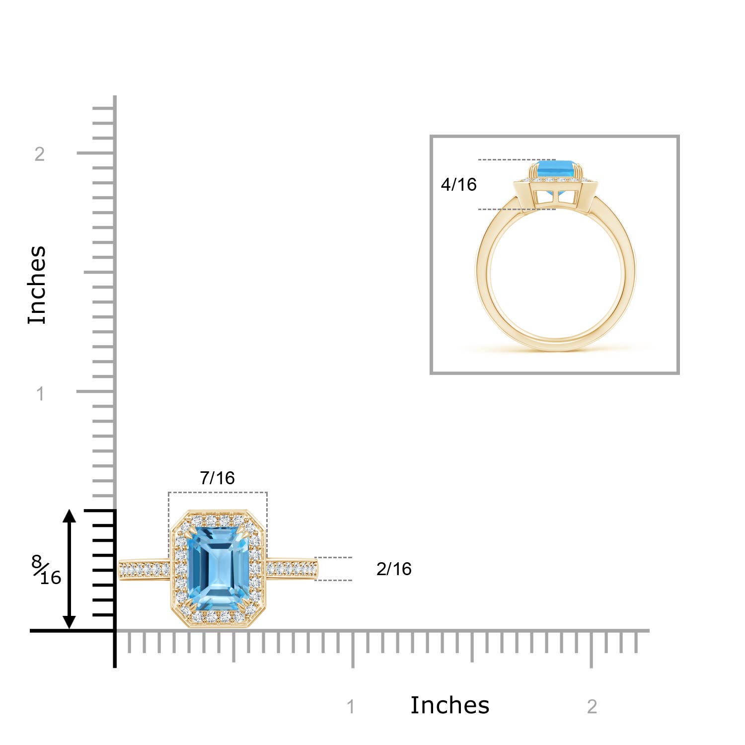 AA - Swiss Blue Topaz / 3.12 CT / 14 KT Yellow Gold